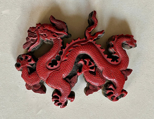 Geschnitzter rotlack drache - rotlack,