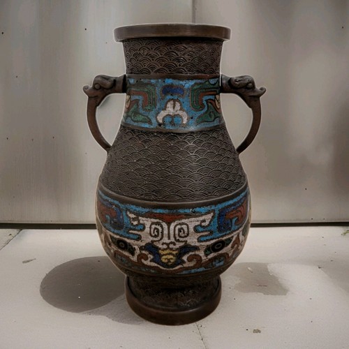 Cloisonne vase mit henkeln - cloisonne,